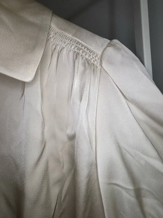 Calvin Klein Cream Short-Sleeve Button-Down Blouse NWT - Picture 9 of 16